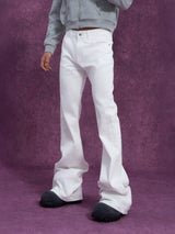 Men's Slim-fit Full-length Two-tone Flared Jeans