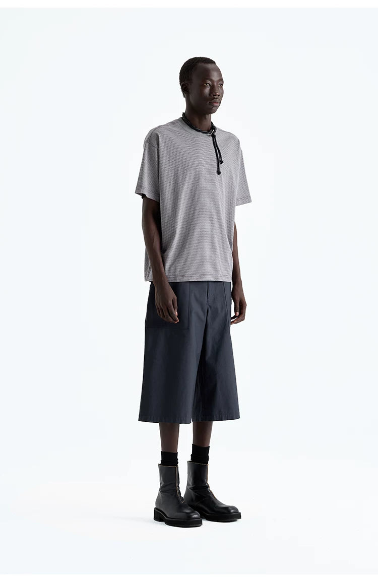Heavy Vintage Textured Cotton Cargo Shorts