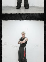 Bloodfang Pleated Flared Color Block Joggers