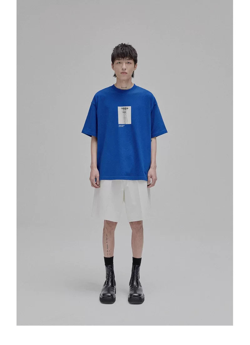Floral Silhouette Print Short Sleeve Tee