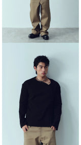 Fitted Ribbed Knit Long Sleeve Top
