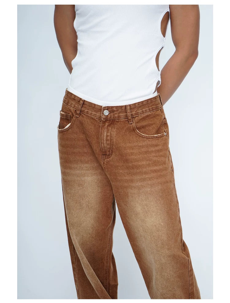 Men's Brown Vintage Wide Leg Jeans