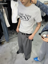 Black Gray Wide Leg Dress Pants