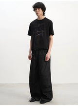 Baguette Print Textured Short-sleeve Tee