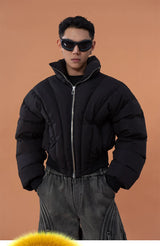 Men's Black Cropped Puffer Jacket
