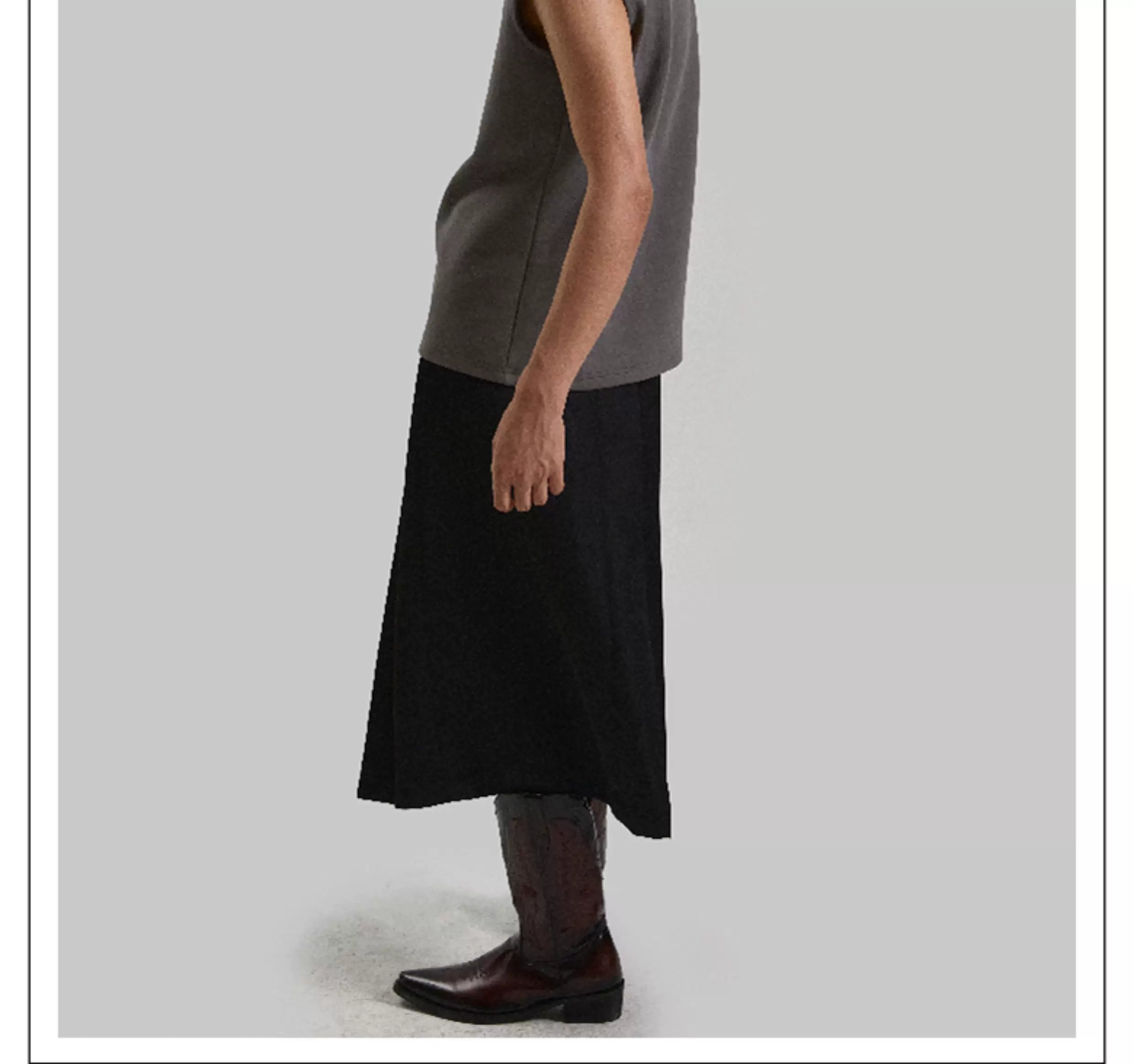 Unisex Long Asymmetrical Pleated Acetate Dress