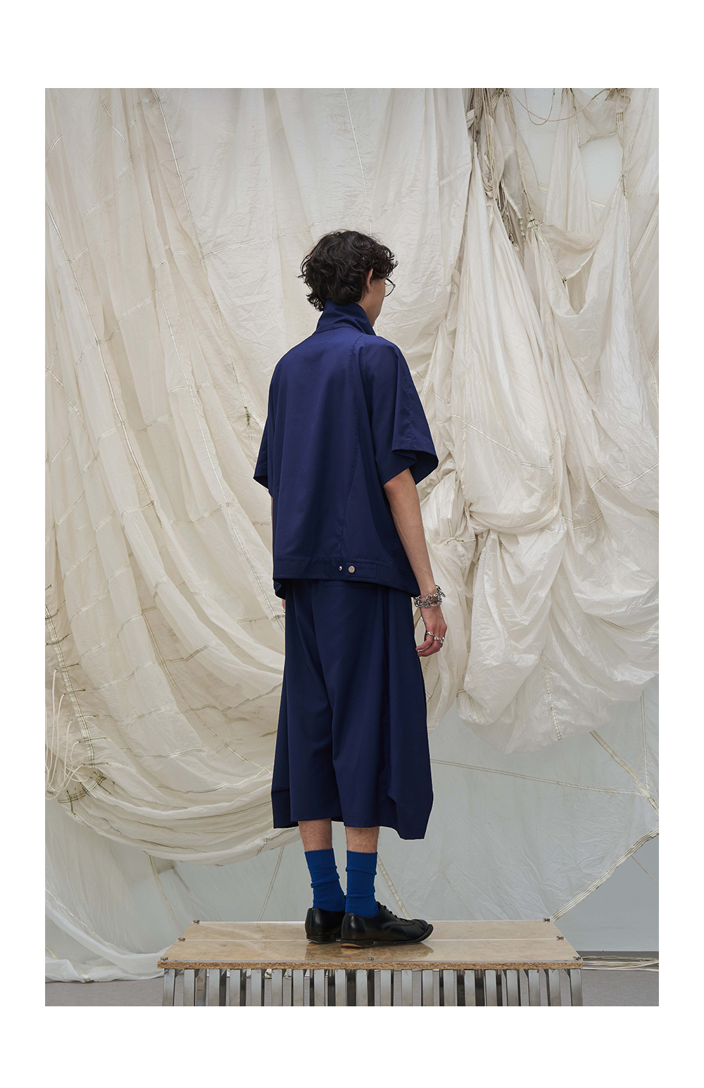 Pleated Draped Cropped Dress Pants