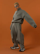 Men's Black Gray Loose Straight Sweatpants