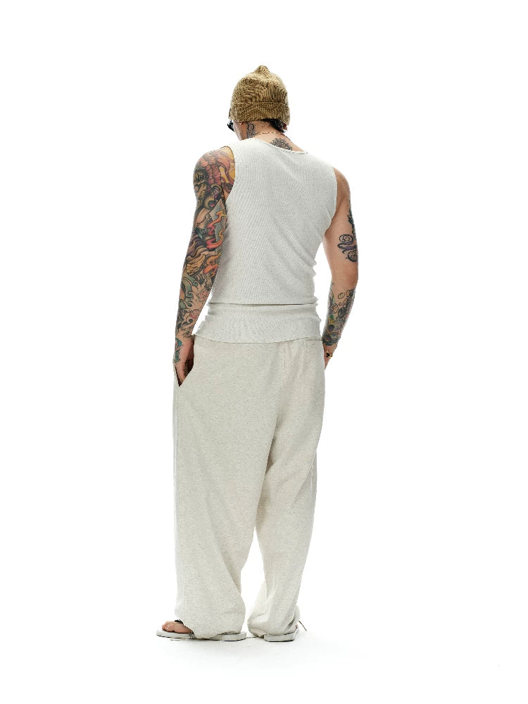 Men's Henley Ribbed Tank Top