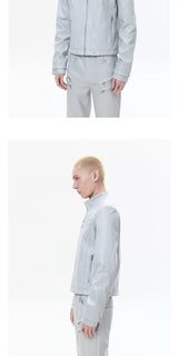 Zipped Fitted Short Biker Jacket