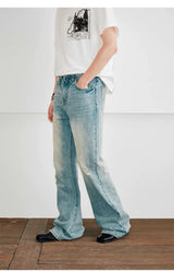 Cleanfit Men's Vintage Ripped Flared Jeans