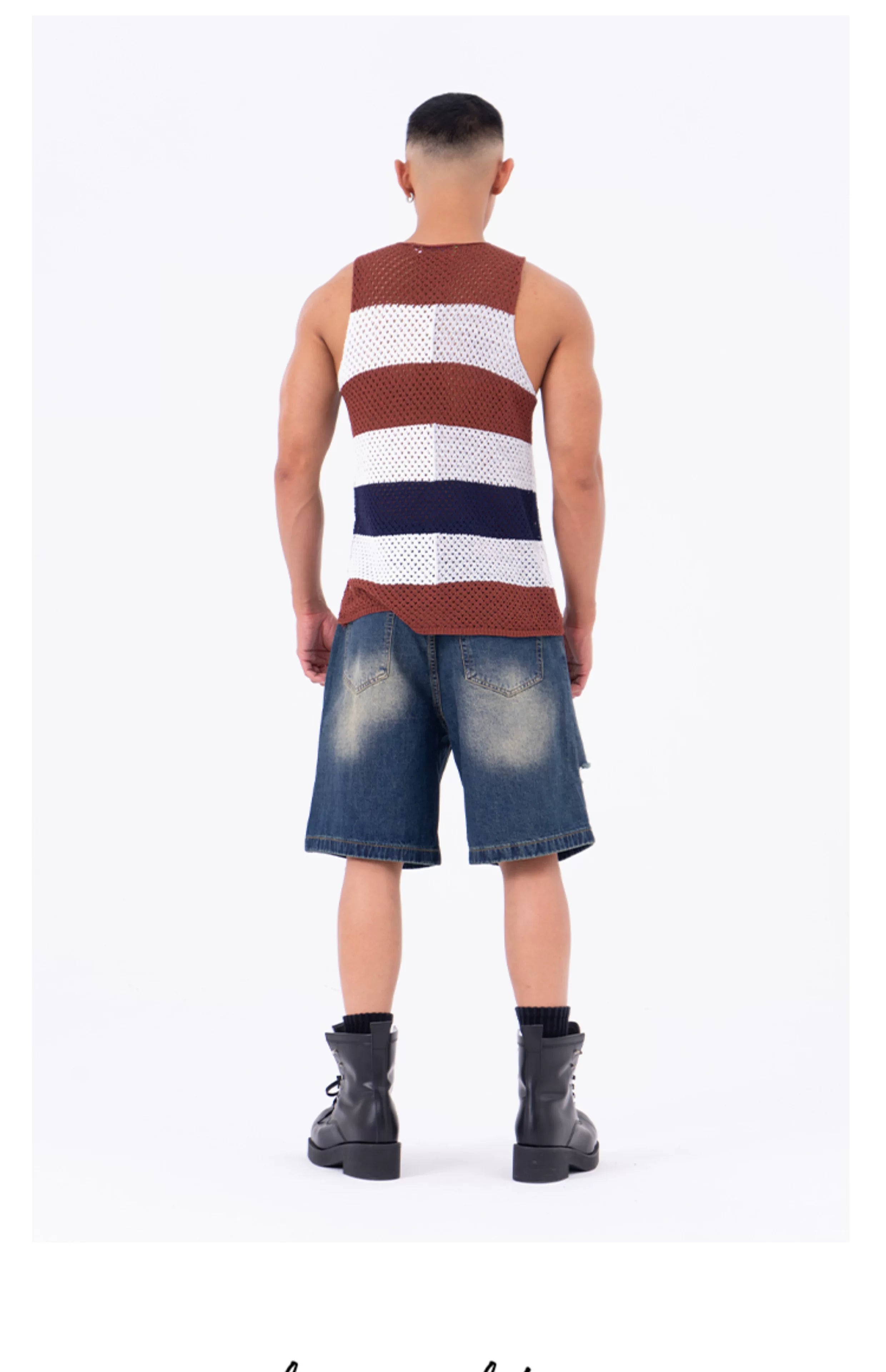 Men's Breathable Colorblock Mesh Knit Vest