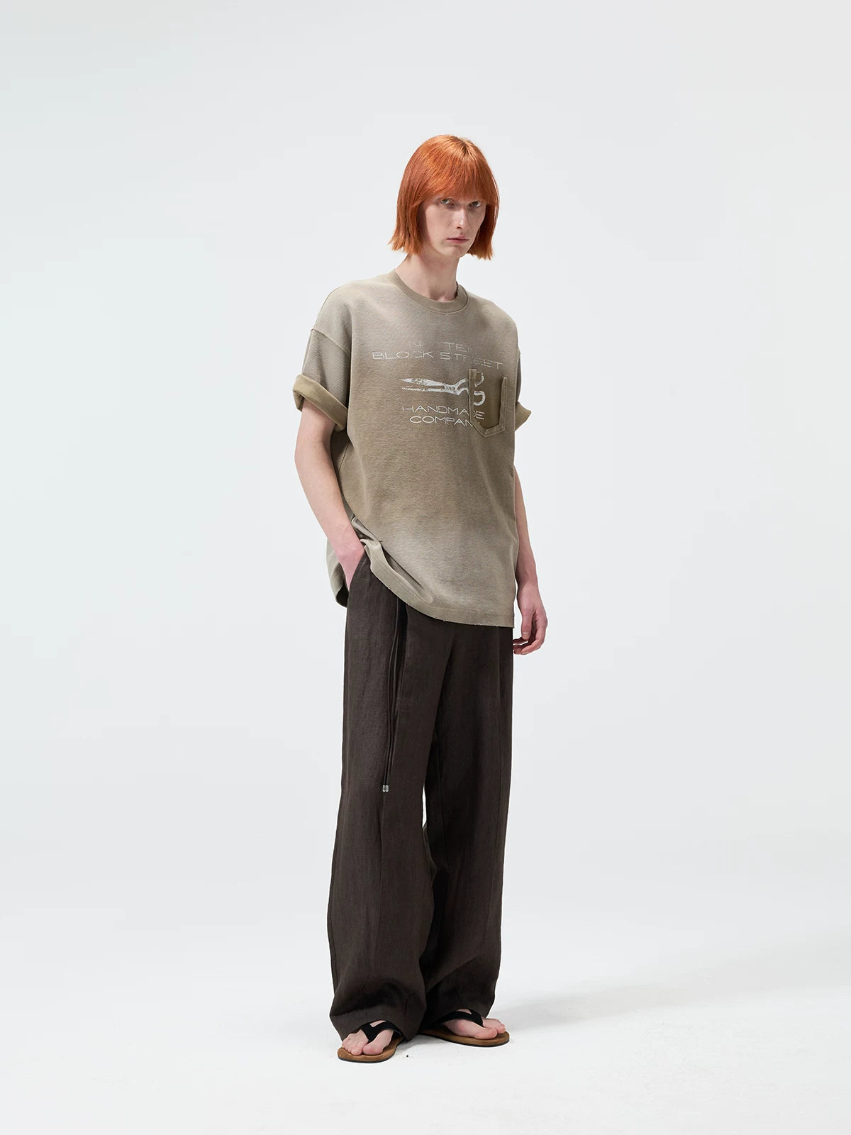 270G Printed Vintage Waffle Cotton Tee