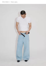 Three-Piece Raw Hem Curved Jeans