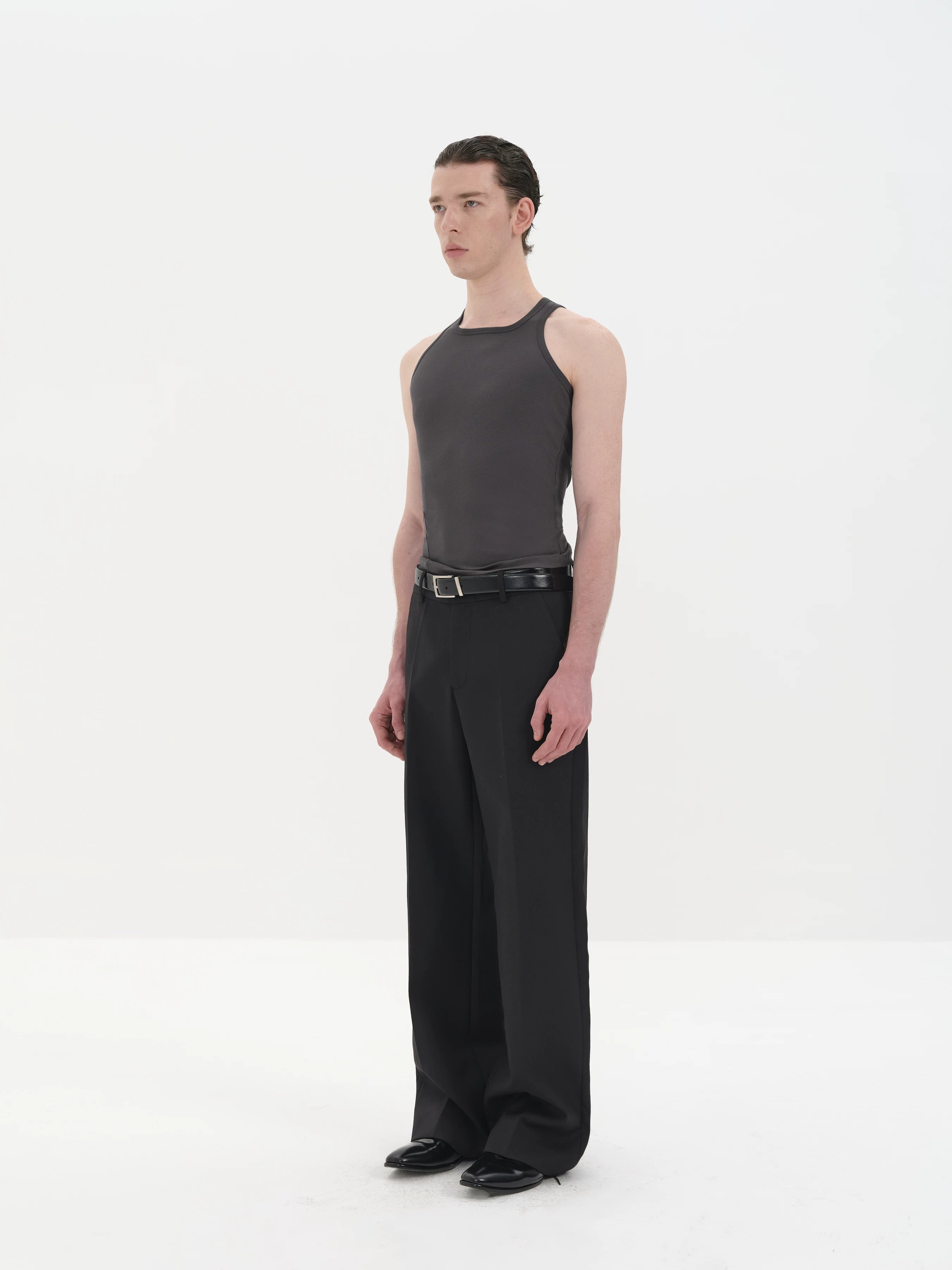 Wrinkle Free Straight Wool Dress Pants