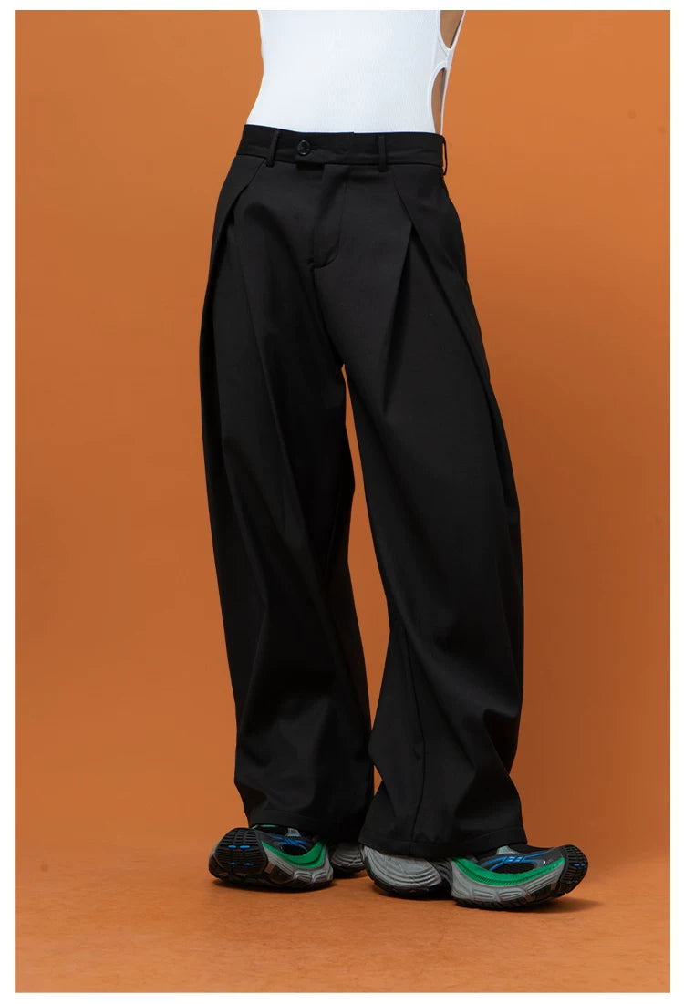 Men's Pleated Wide Leg Dress Pants