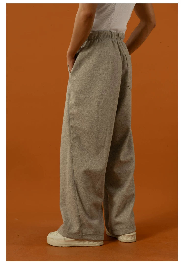 Men's Drawstring Wool Wide Leg Pants