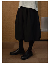 Black Pleated Leaf Jacquard Cropped Skort