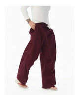 Cotton Low Waist Cargo Parachute Pants