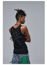 Skeleton Print Ribbed Tank Top