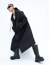 Hooded Long Water-resistant Waist-cinched Trench Coat