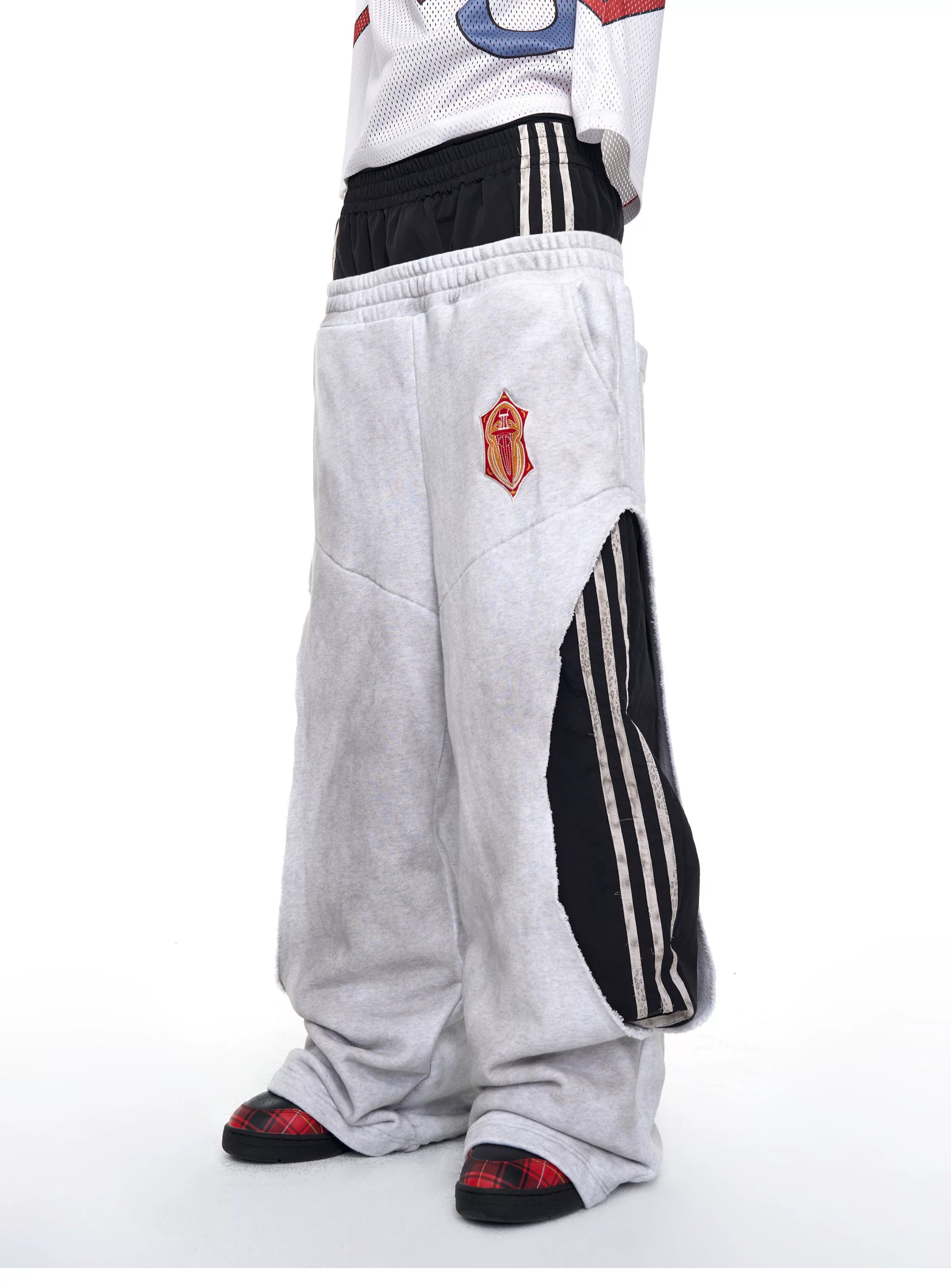Men's 2-In-1 3-Stripe Wide Leg Sweatpants