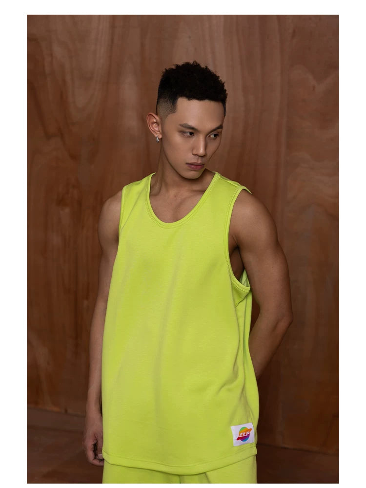 Green Grey Men's Sports Tank Tops