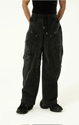 Men's Vintage Wide Leg Cargo Jeans