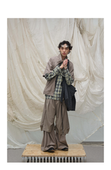 Pleated Draped Cropped Dress Pants