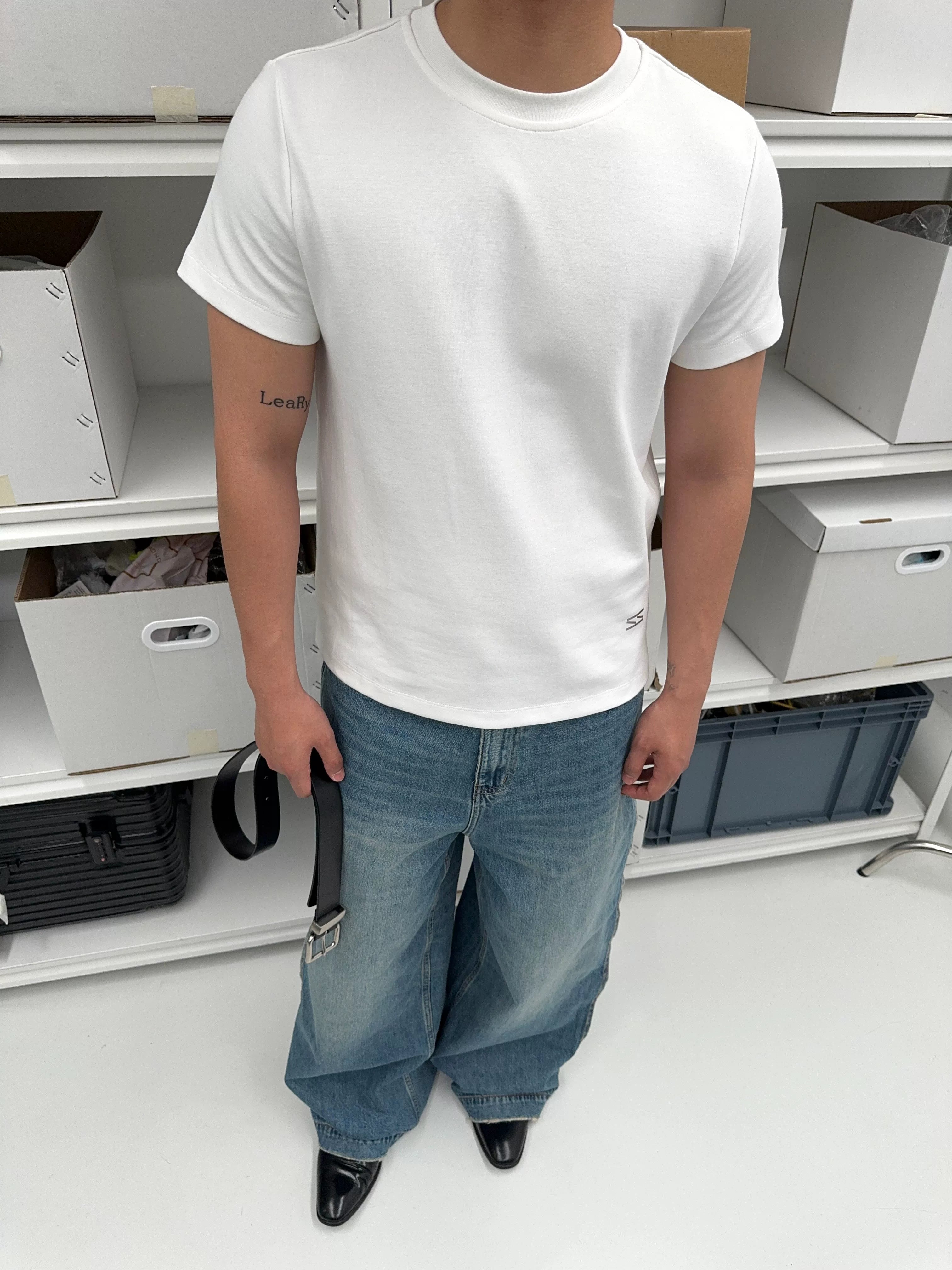 Basic Oversized Silver Foil Cool Tees