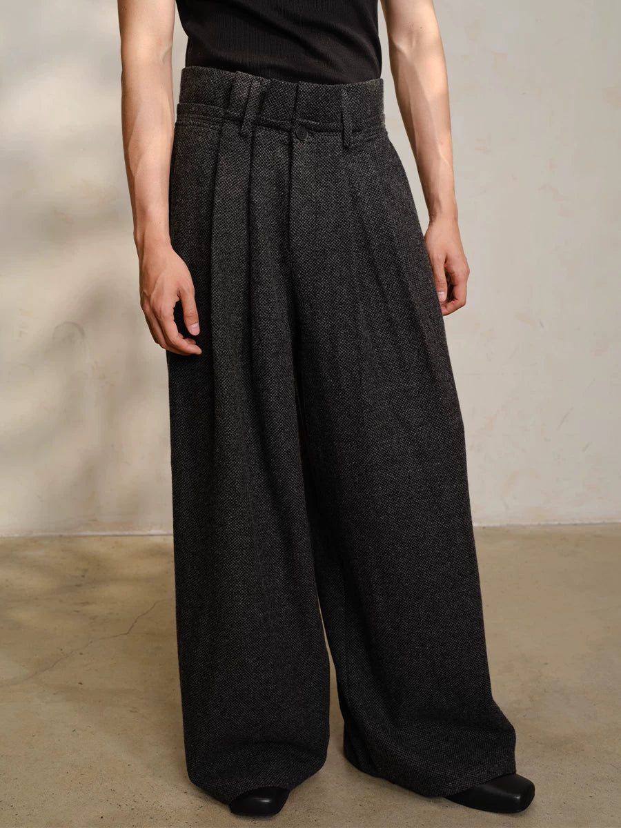 85% Wool Pleated Pants