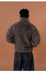 Faux Fur Reversible Men's Bomber Jacket