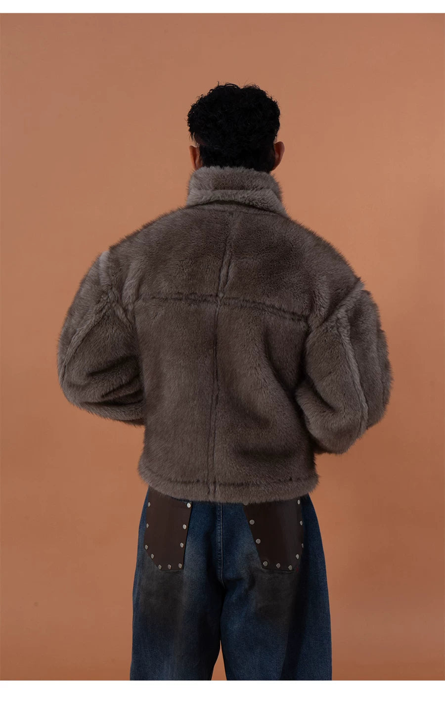 Faux Fur Reversible Men's Bomber Jacket