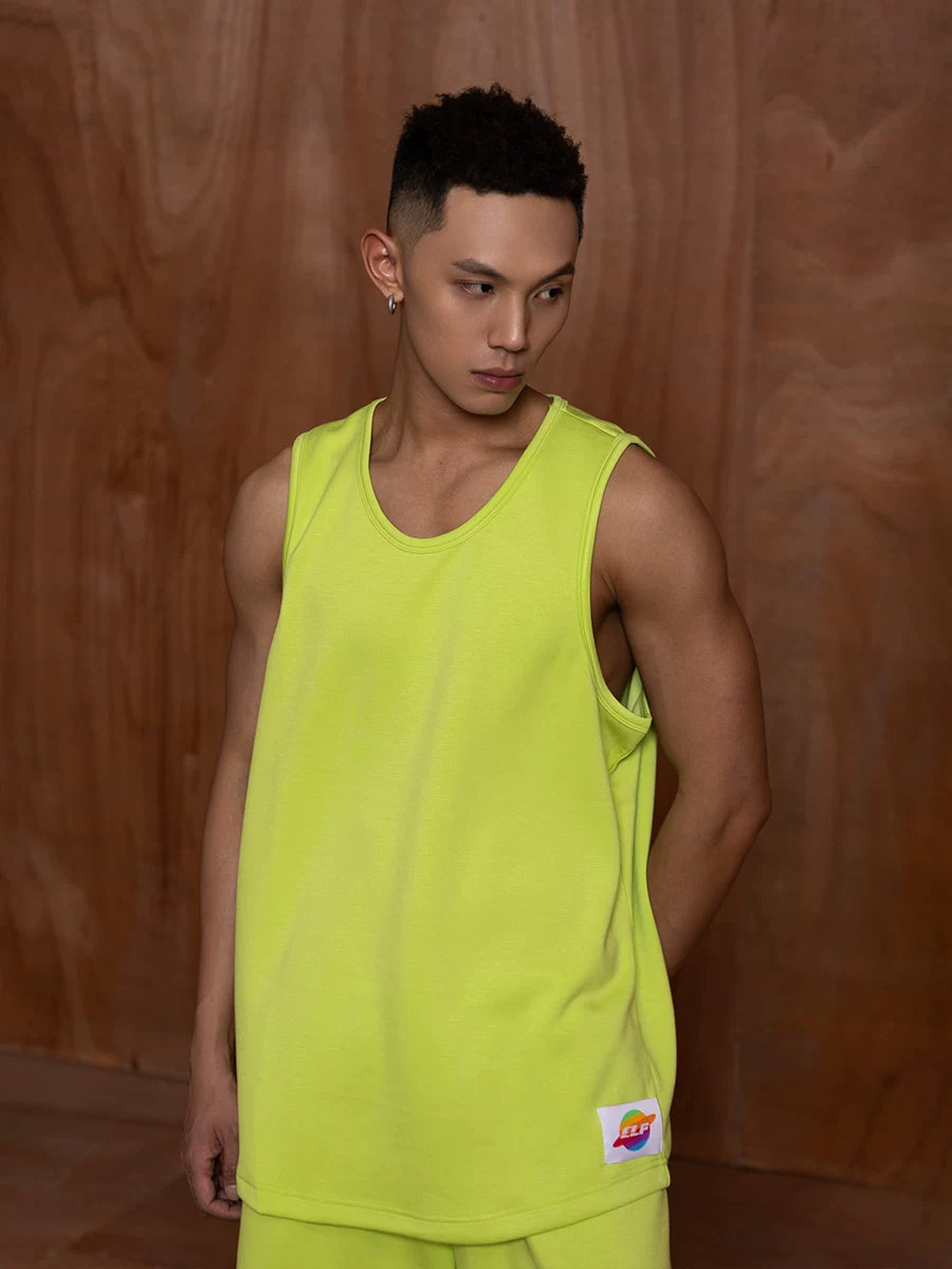 Green Grey Men's Sports Tank Tops