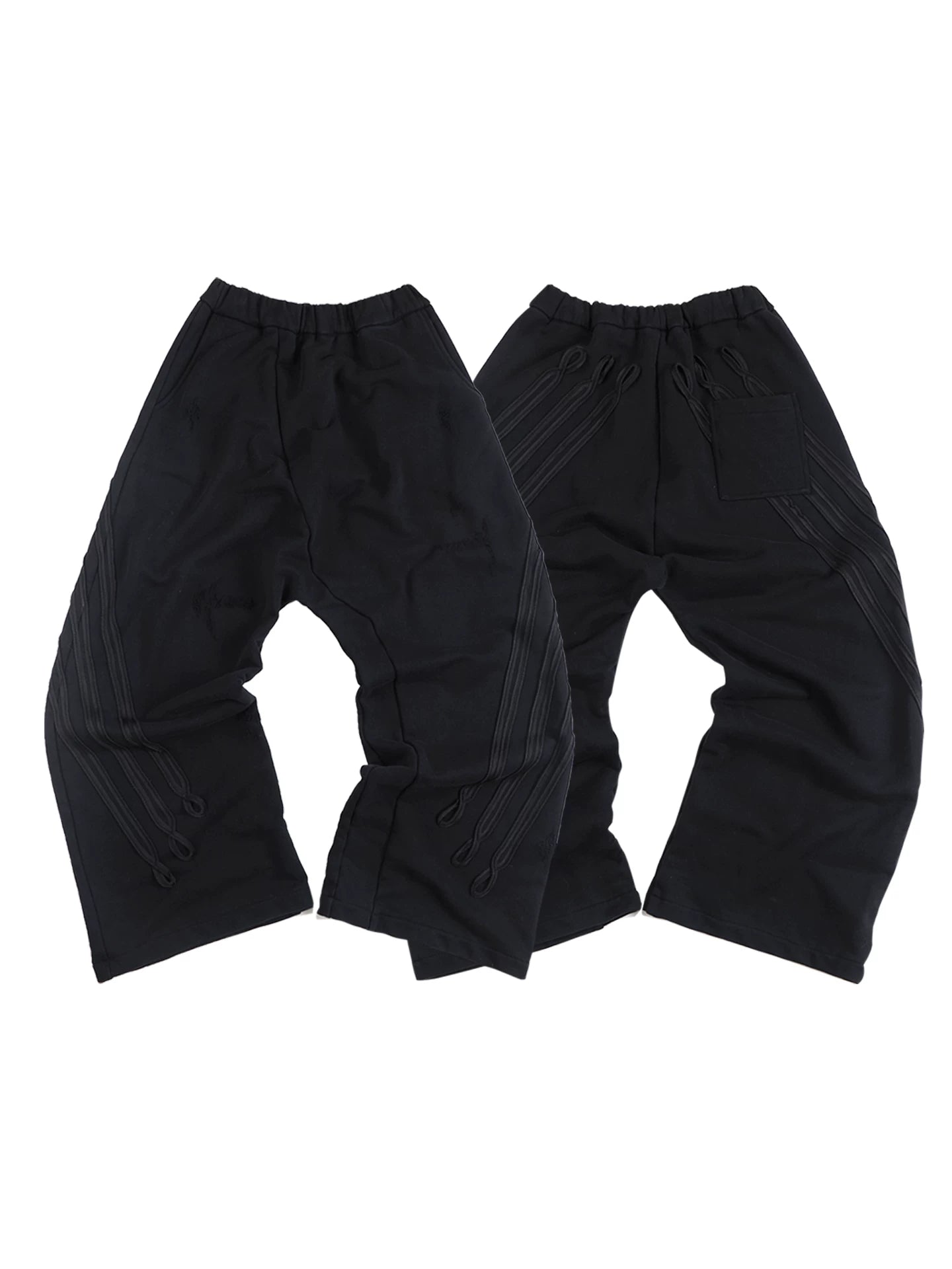 Distressed Curved Royal Ribbon Sweatpants