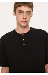 Couple Amber Waffle Boxy Henley Tees