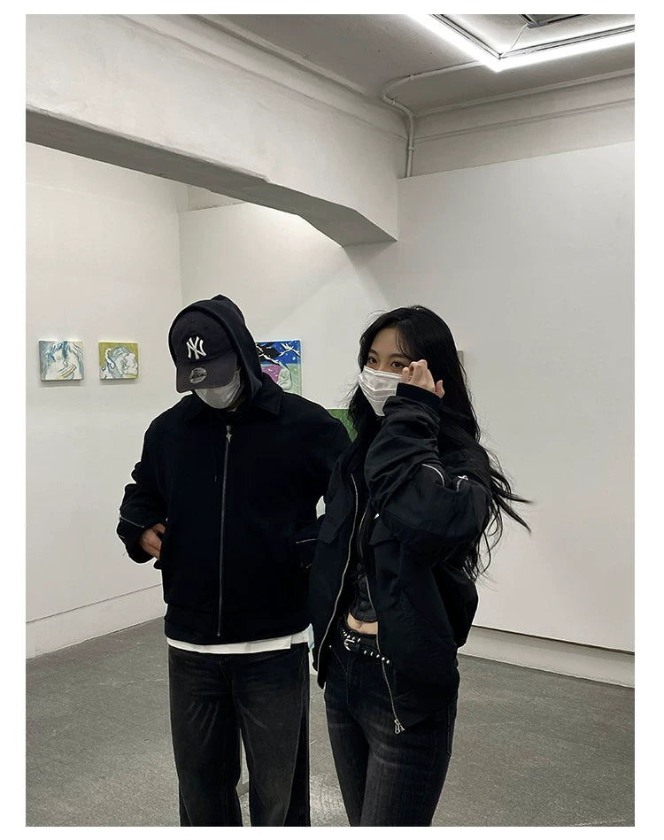 Men's Double Zipper Wool Jacket