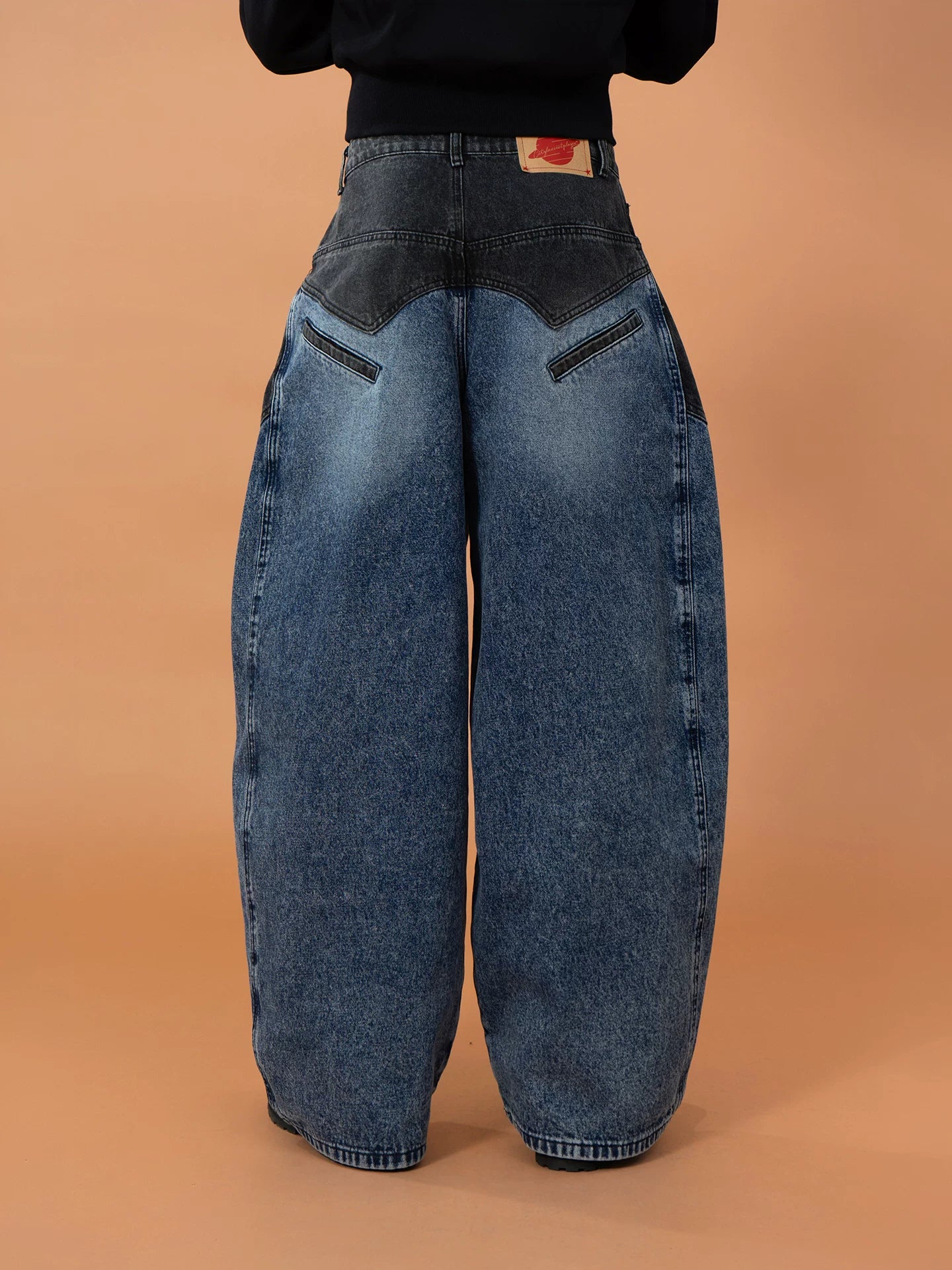 Men's Blue Wide Leg Distressed Jeans