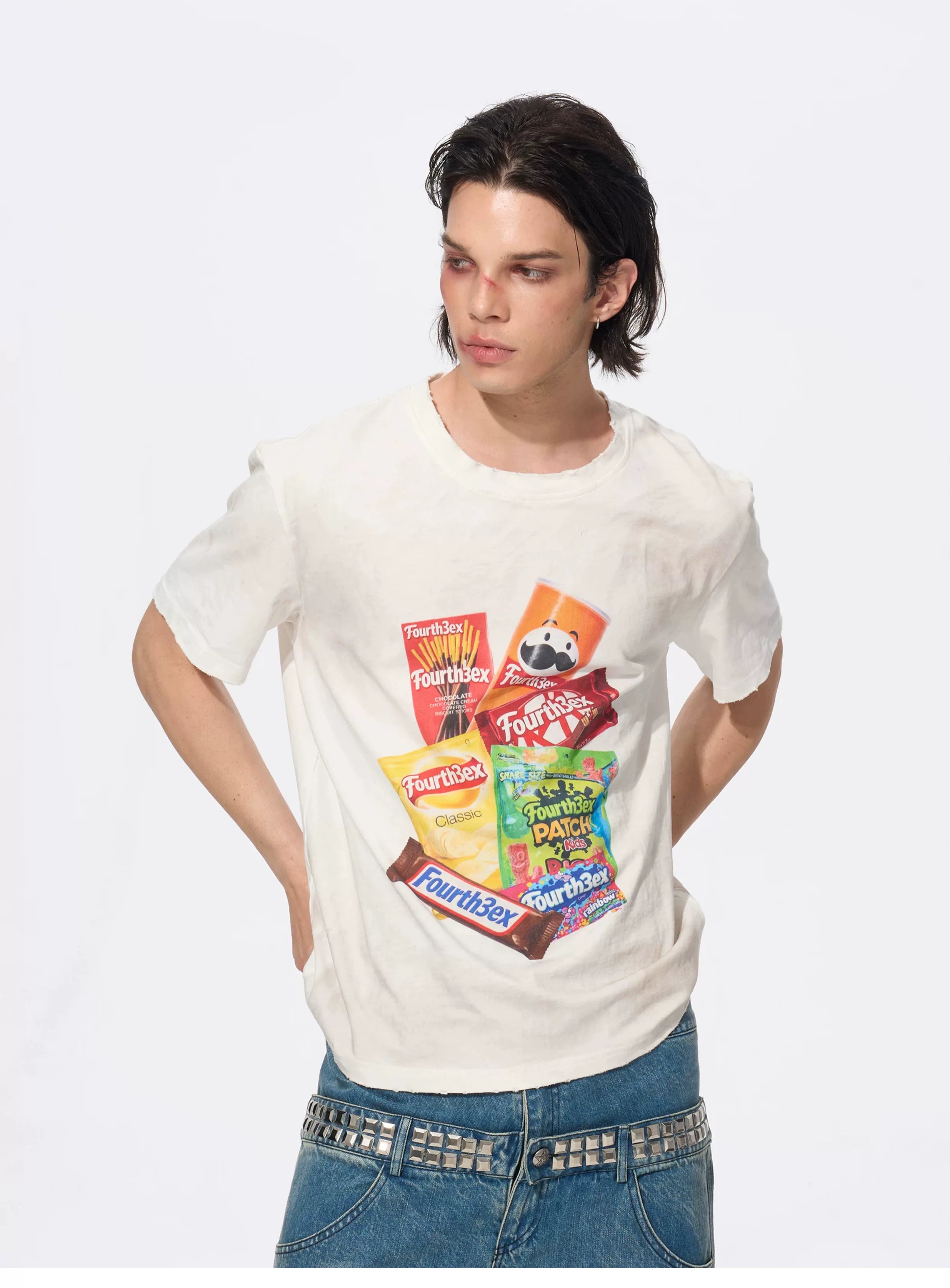 Men's Snack Print Washed Cotton Tee
