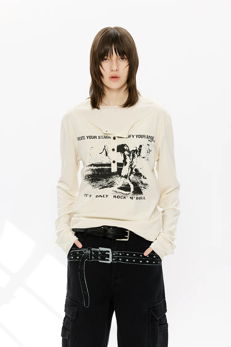 Modal Two-piece Henley Long Sleeve Tee