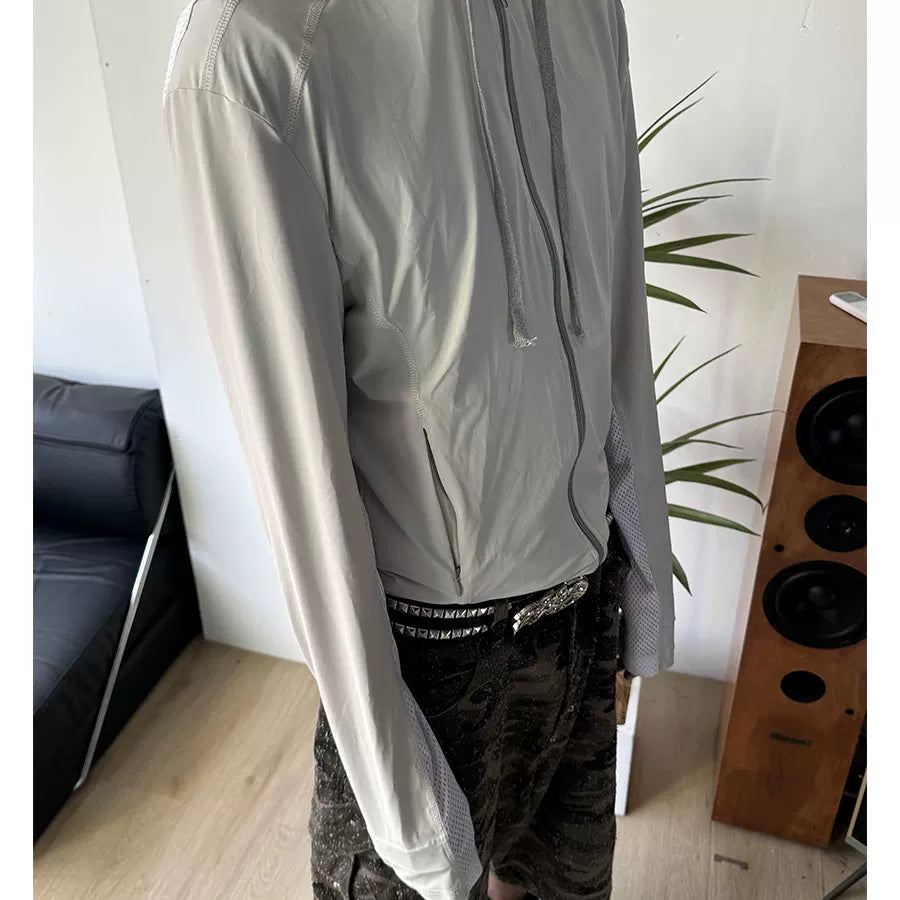 Two-Tone Cooling Stretch Mesh Hooded Jacket