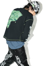 White Camo Riveted Embroidered Leather Baseball Cap