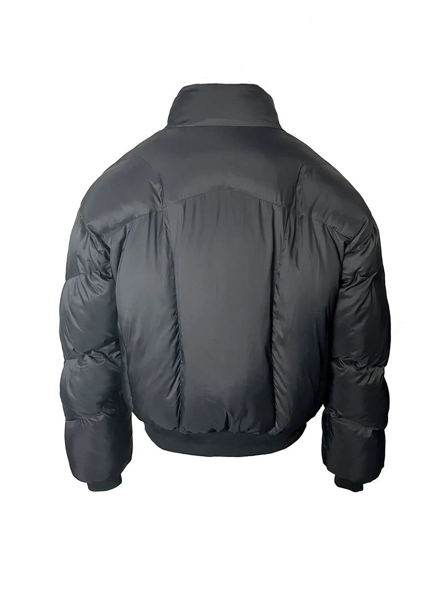 Men's Black Cross Armoured Down Coat