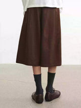 Houndstooth Pleated Capri Pants
