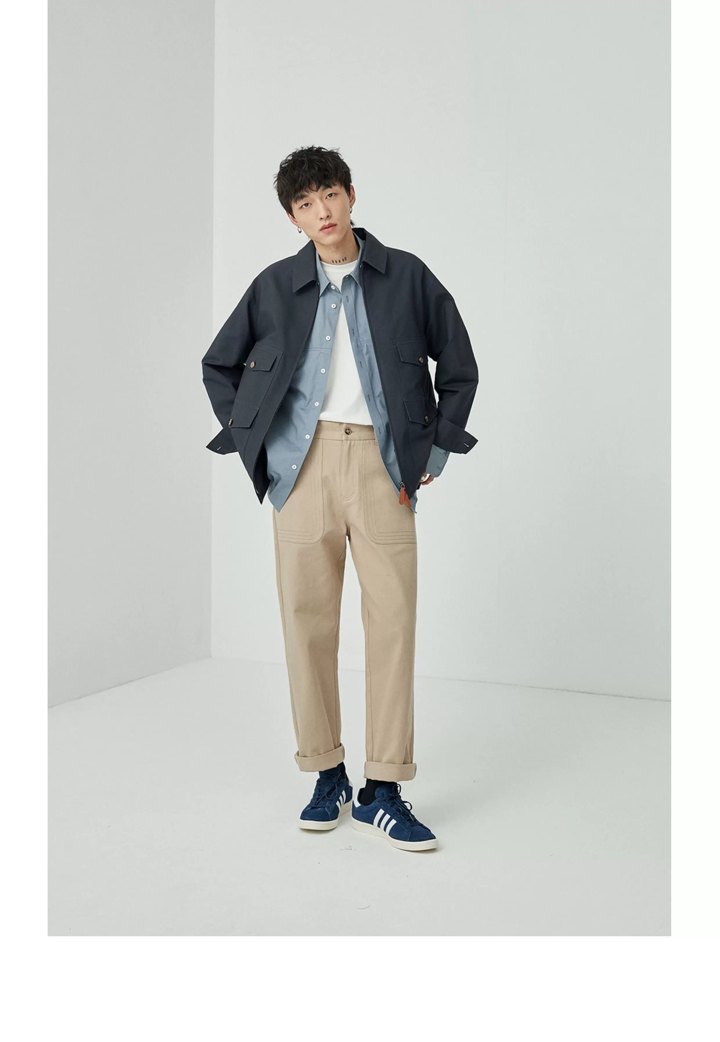 Split Pocket Basic Cotton Shirt