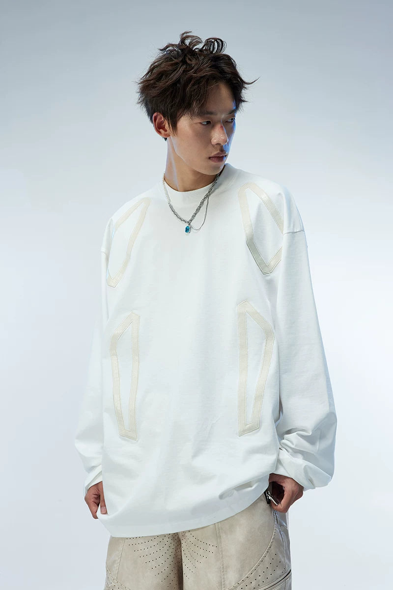 Long Sleeve Unisex Litchi Patch Tee