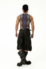 Men's Colorblock Plaid Knit Sports Vest