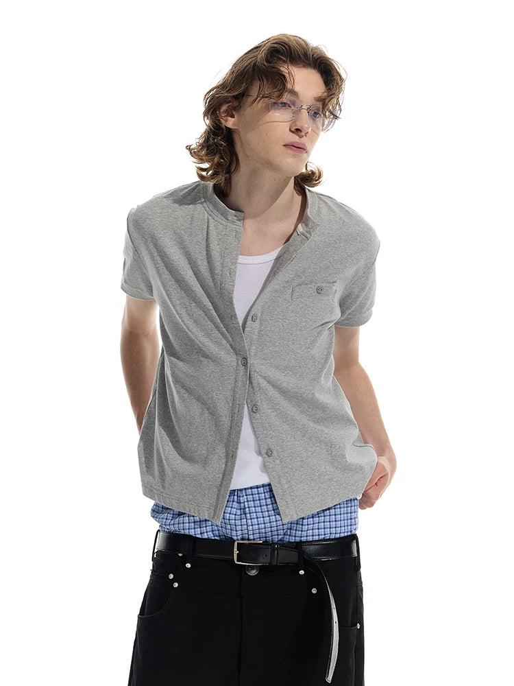 Premium Wool Blend Straight Shoulder Cardigan