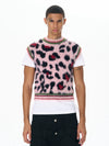 Men's Pink Leopard Print Fuzzy Vest