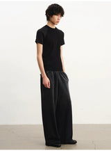 Faded Cotton Straight Loose Pants